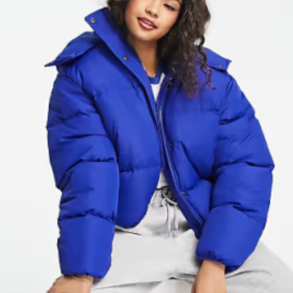 Brave soul electric blue puffer jacket
